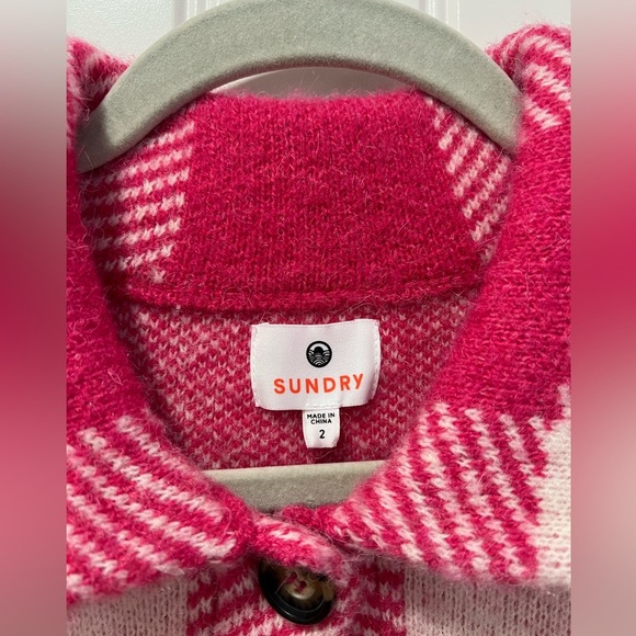 Sundry Anthropology | Oversized Pink Flannel Jacket | Size: Medium/Large - Picture 9 of 13